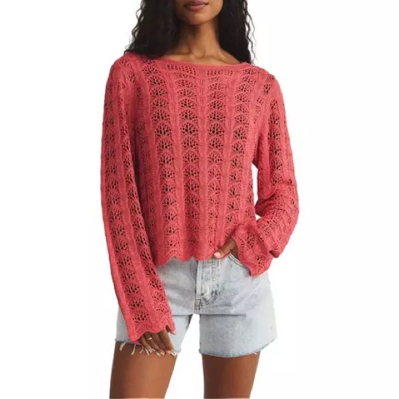 Z Supply Azura Crochet Sweater Women’s Size Large NWT - Picture 4 of 4